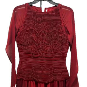 Vintage Oscar De La Renta x I. Magnin dress gown detailed bodice high low flow